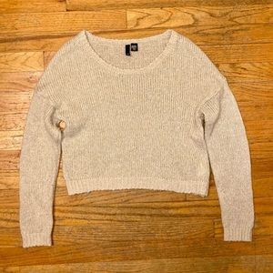 American Apparel Tan Knit Crop Top Sweater